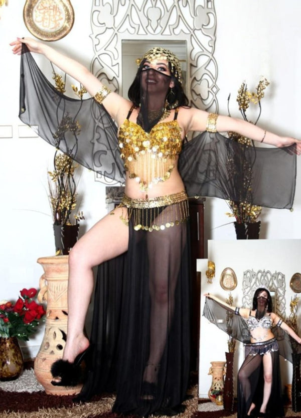 A 5-piece suit with pockets, bra, panties, burqa, and scarf (Code 03484)