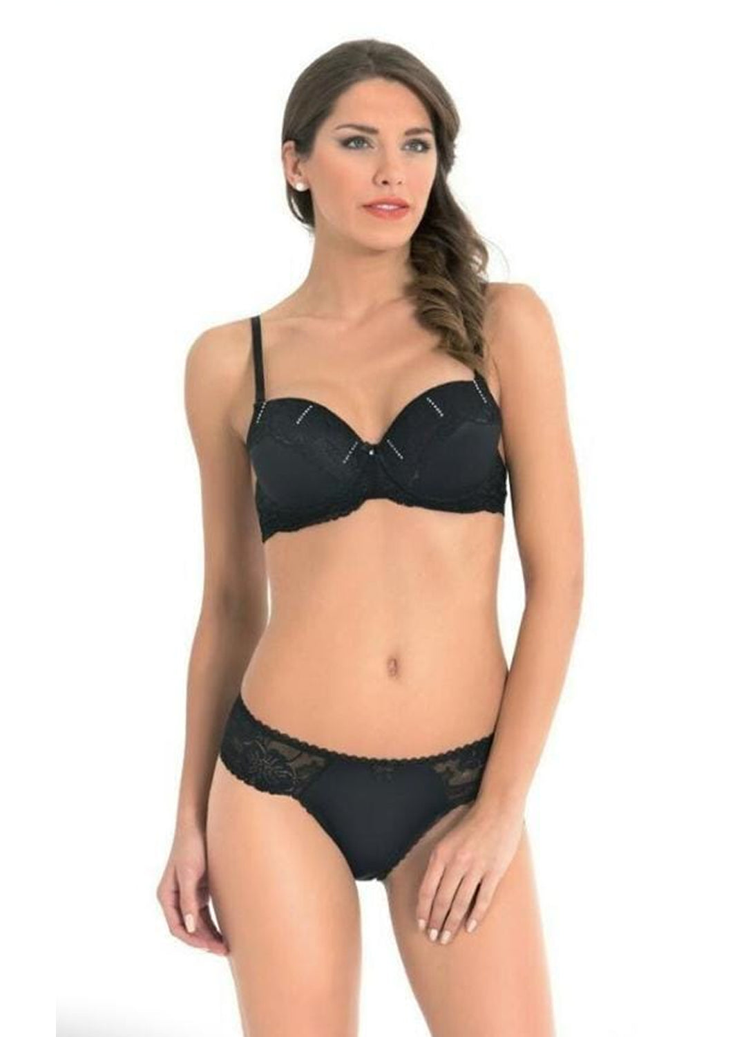 Black chiffon underwear set (09228)